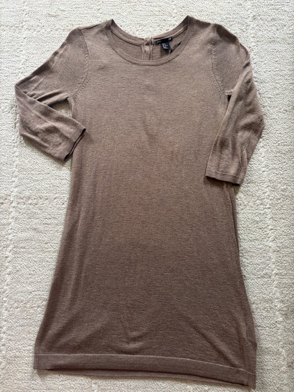 H&M Brown Scoop Neck Long Sweater Dress